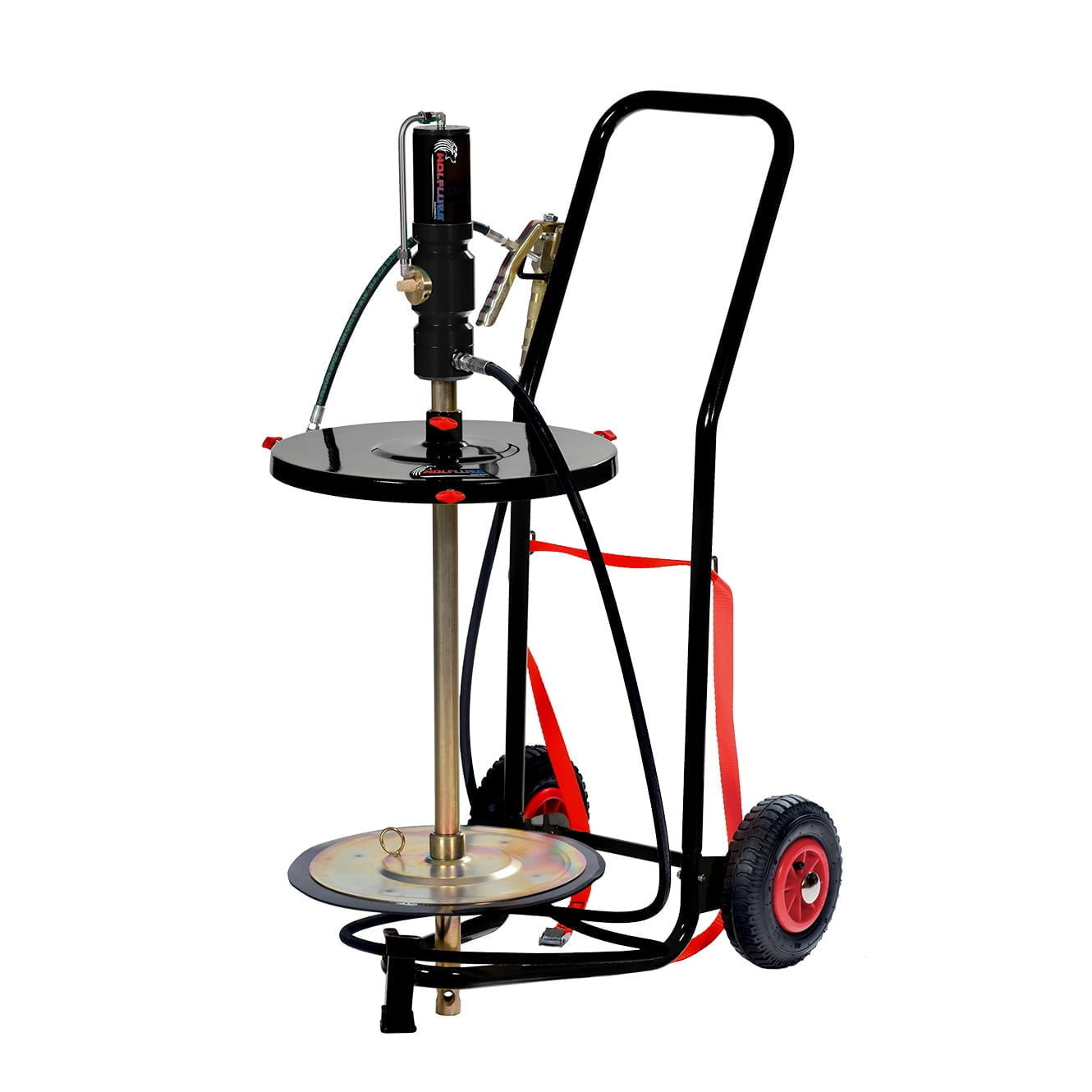 Grease Kit - 60:1 - For 120 lbs Drum - Complete + 2 Wheels Trolley, 10ft hose, grease control handle, lid and follower plate.