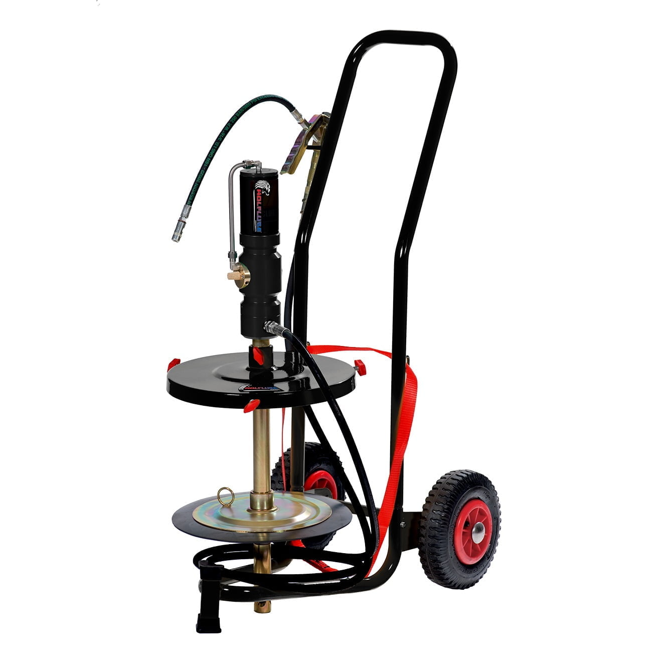 Grease Kit with 60:1 pump for 45 to 60 lbs pail - Complete with pump, trolley, lid, follower plate, hose and control handle