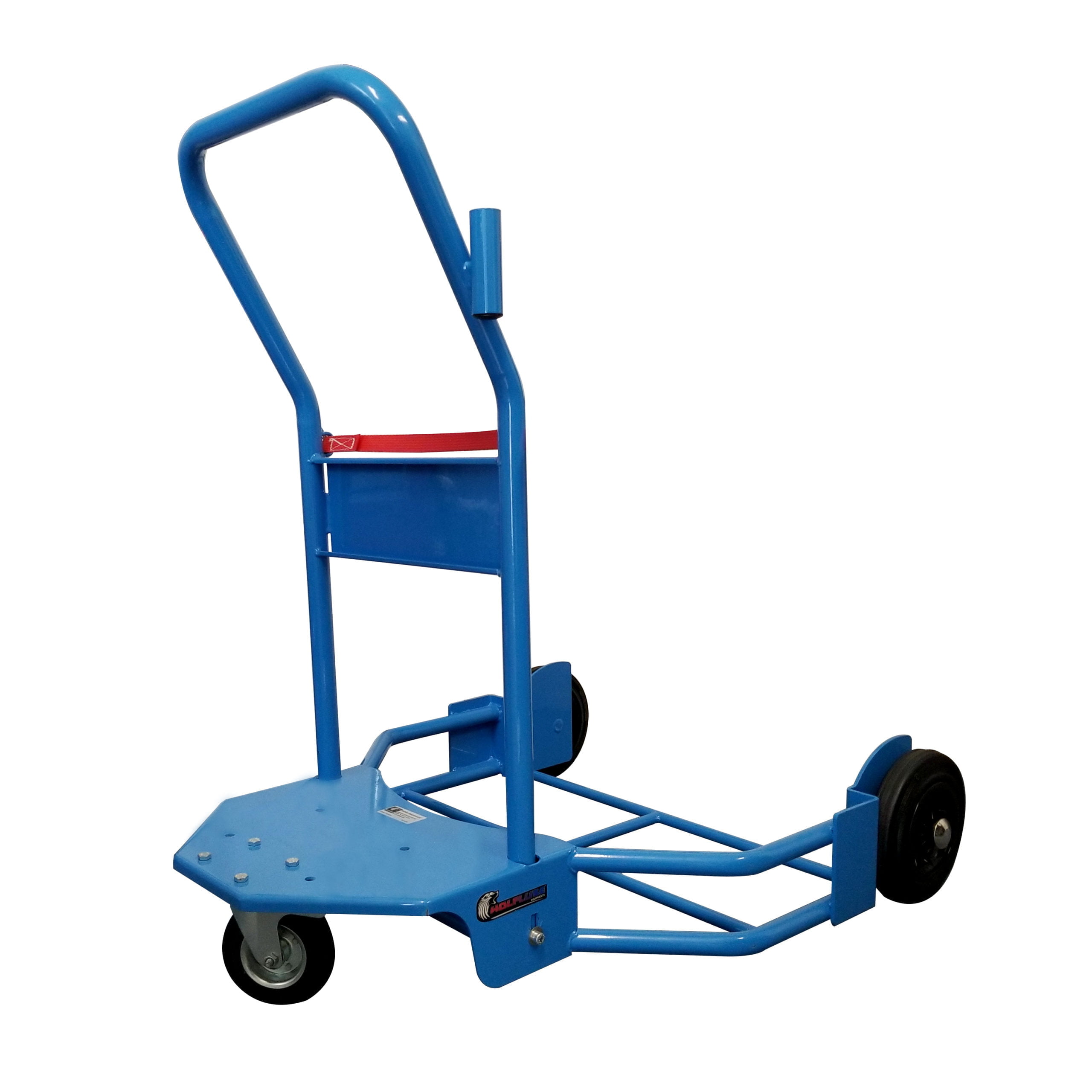 Trolley - 3 Wheels - in Blue - For 400 lbs / 55 gal Drum - with Support for DEF Kit