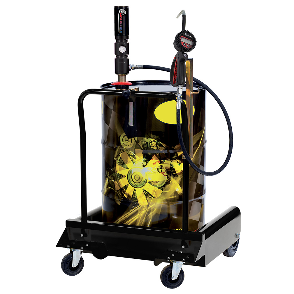 Oil Kit for 55 gal Drum with 5:1 pump, Digital Control Handle and PRO 4 Wheels Trolley
