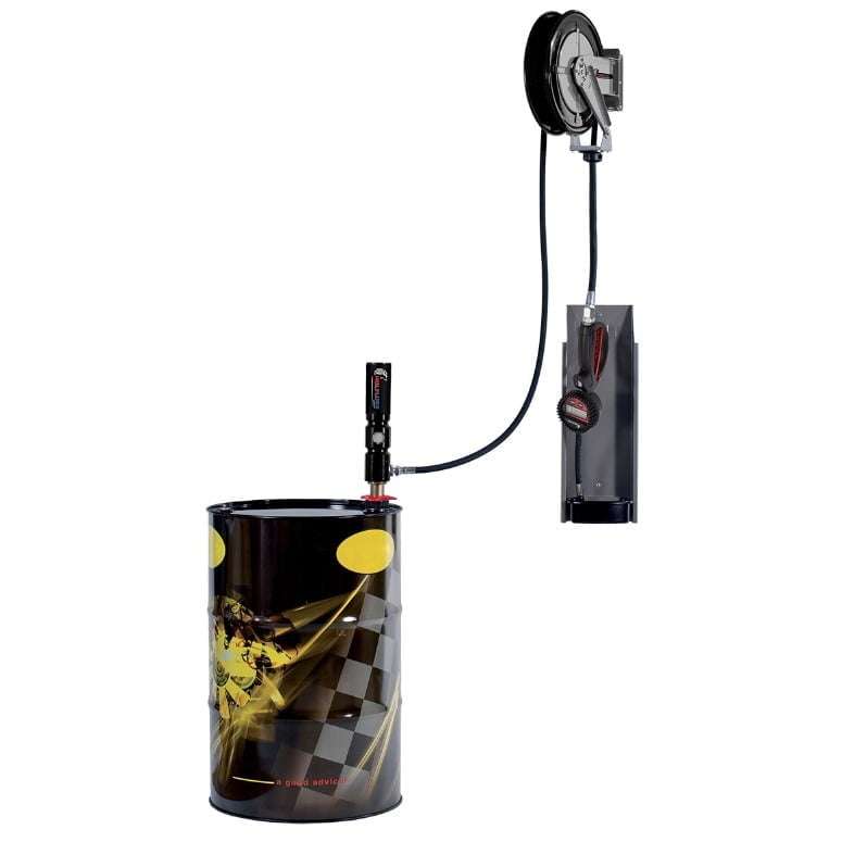 Oil Drum Kit with 5:1 drum pump, 30' hose reel and digital control handle