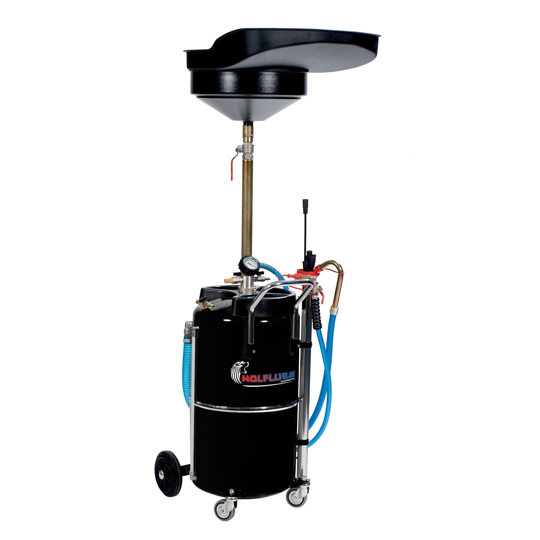 Air Operated Oil Suction and Drain Unit - 23.8 gal Capacity - with Recovery Basin