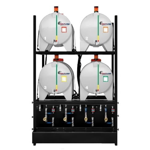 Oil Rack Storage System - Professional - 4 Tanks - in Polyethylene - with Recirculation System