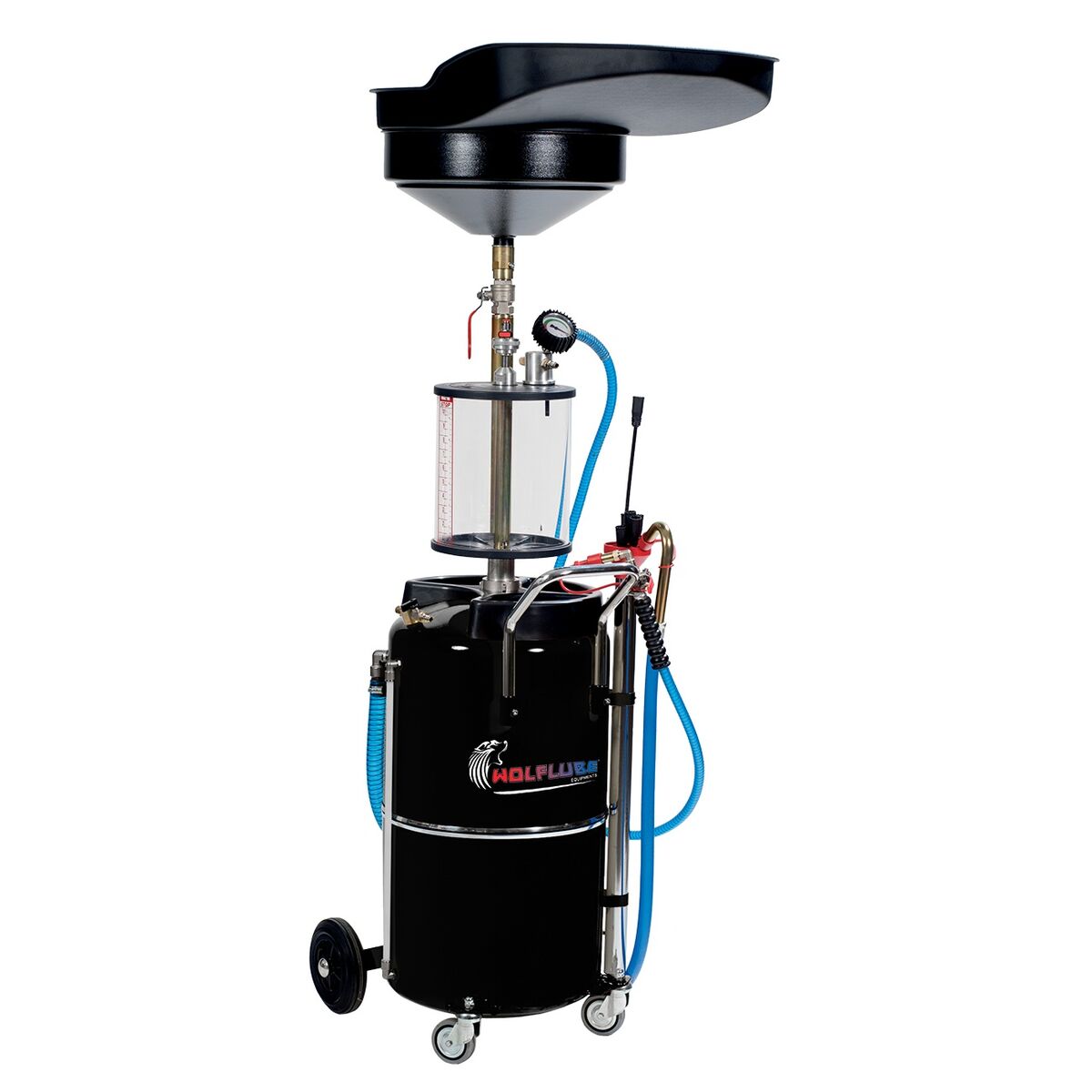 Air Operated Oil Suction and Drain Unit - 23.8 gal Capacity - with Pre-chamber and Recovery Basin
