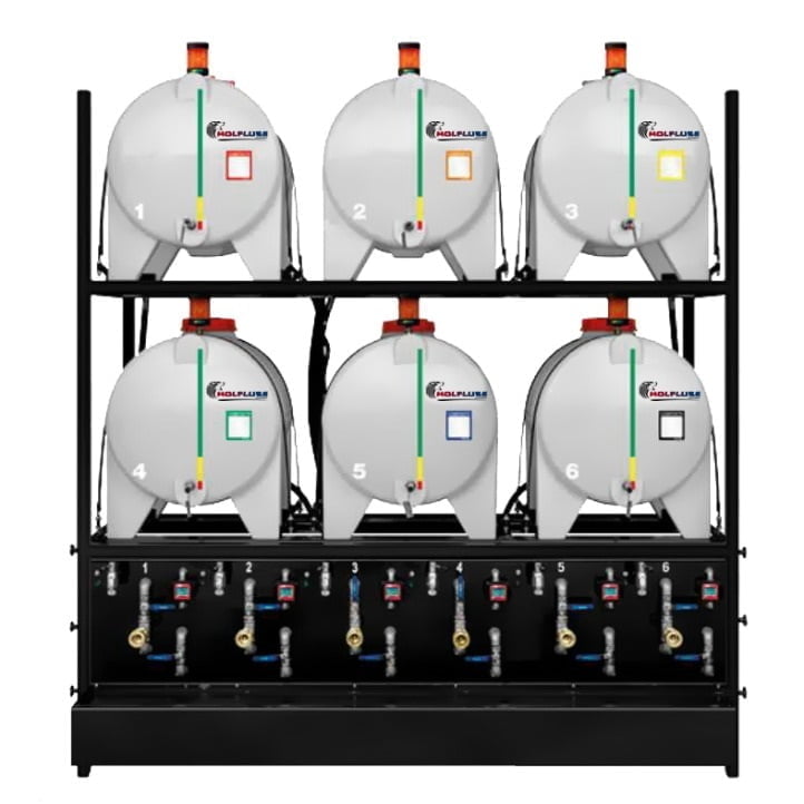Oil Rack Storage System - Professional - 6 Tanks - in Polyethylene - with Recirculation System