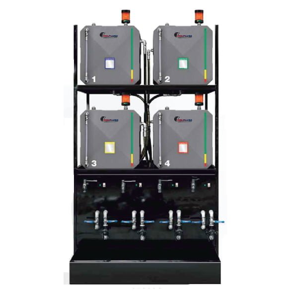 Oil Rack Storage System - Professional - 4 Tanks - in Metal - with Recirculation System