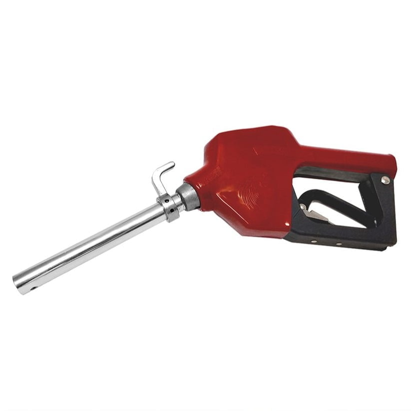 Automatic Fuel Nozzle - 1/2'' - Inlet 3/4'' NPT - Straight With Hook - Red - Up to 11 gpm