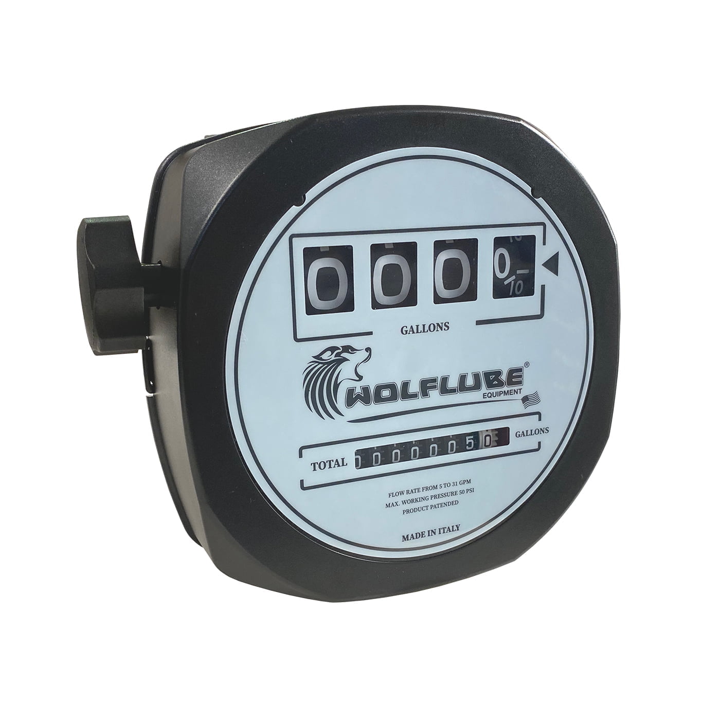 Wolflube Mechanical 360 Heavy-Duty Diesel Meter - 4 Digits - Up to 32 GPM