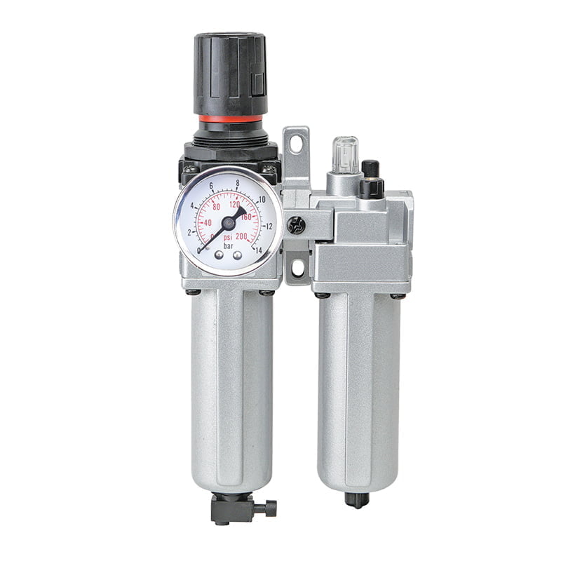 Filter Regulator and Lubricator - Aluminum - 1/4'' - 215 PSI M.P - 18 CFM (134 gpm)