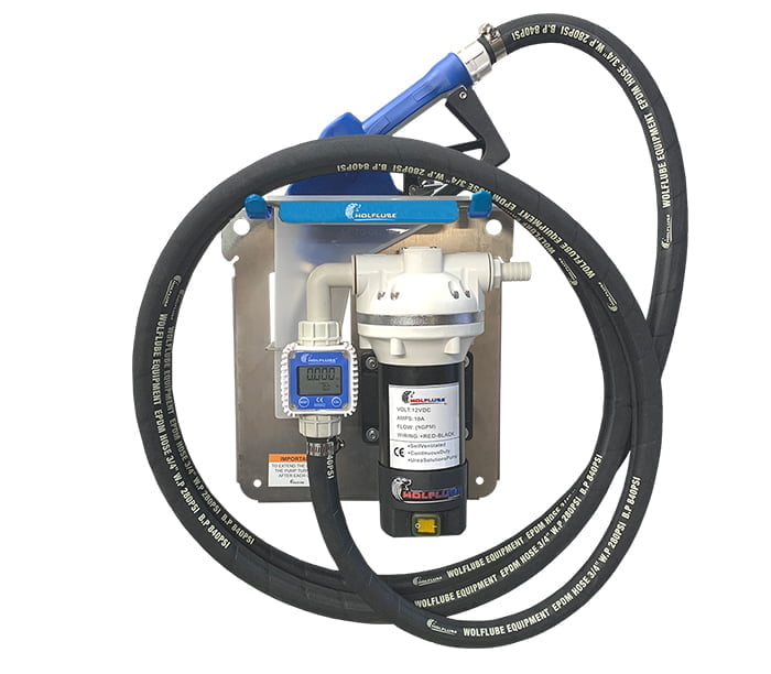 DEF Kit - 12V - For Totes - with Auto. SS/Plastic Nozzle + Hose + Digital Meter