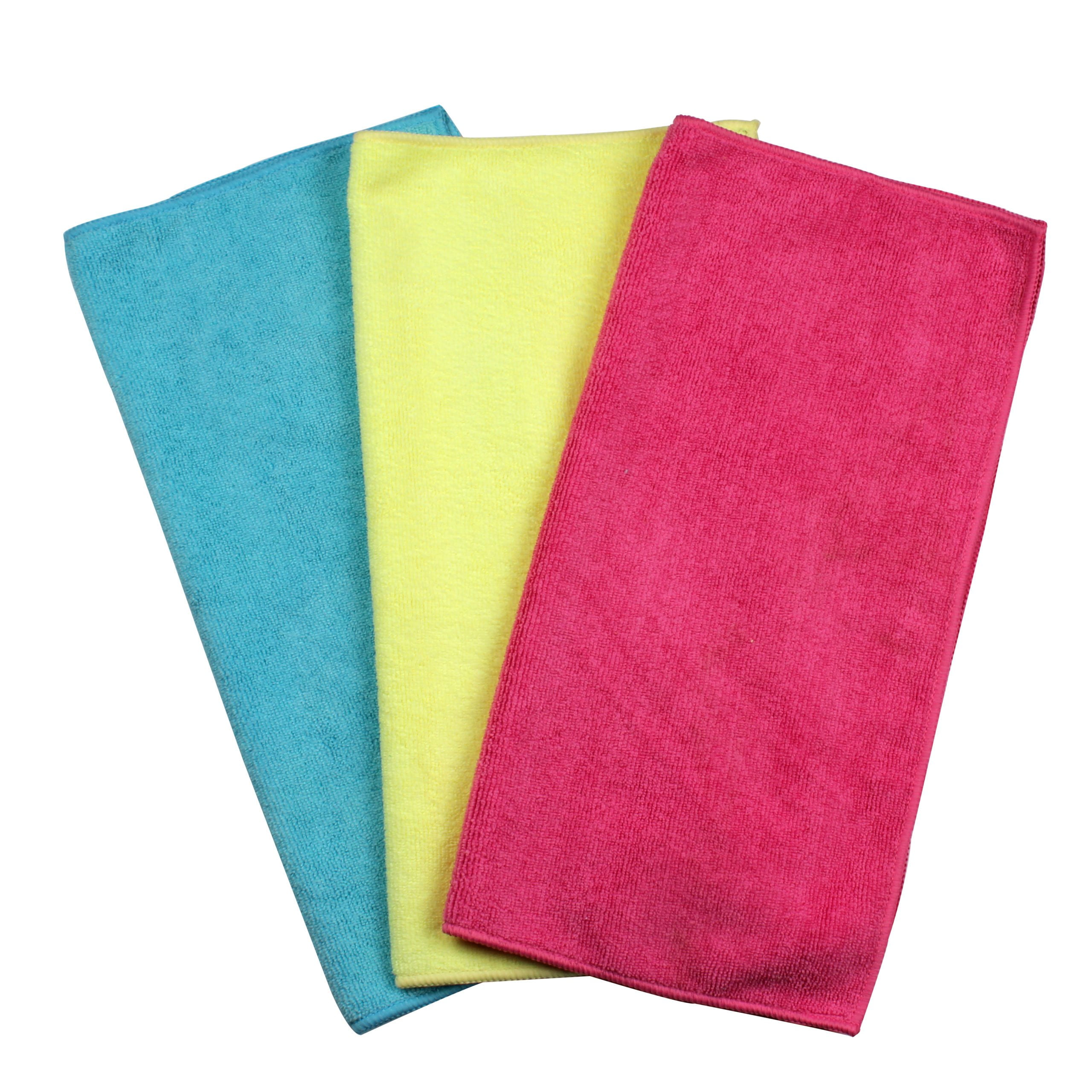 Microfiber Cleaning Cloth - Pack with 3 pcs - 80% Polyester 20% Polyamide - 16" x 16" - Case with 10