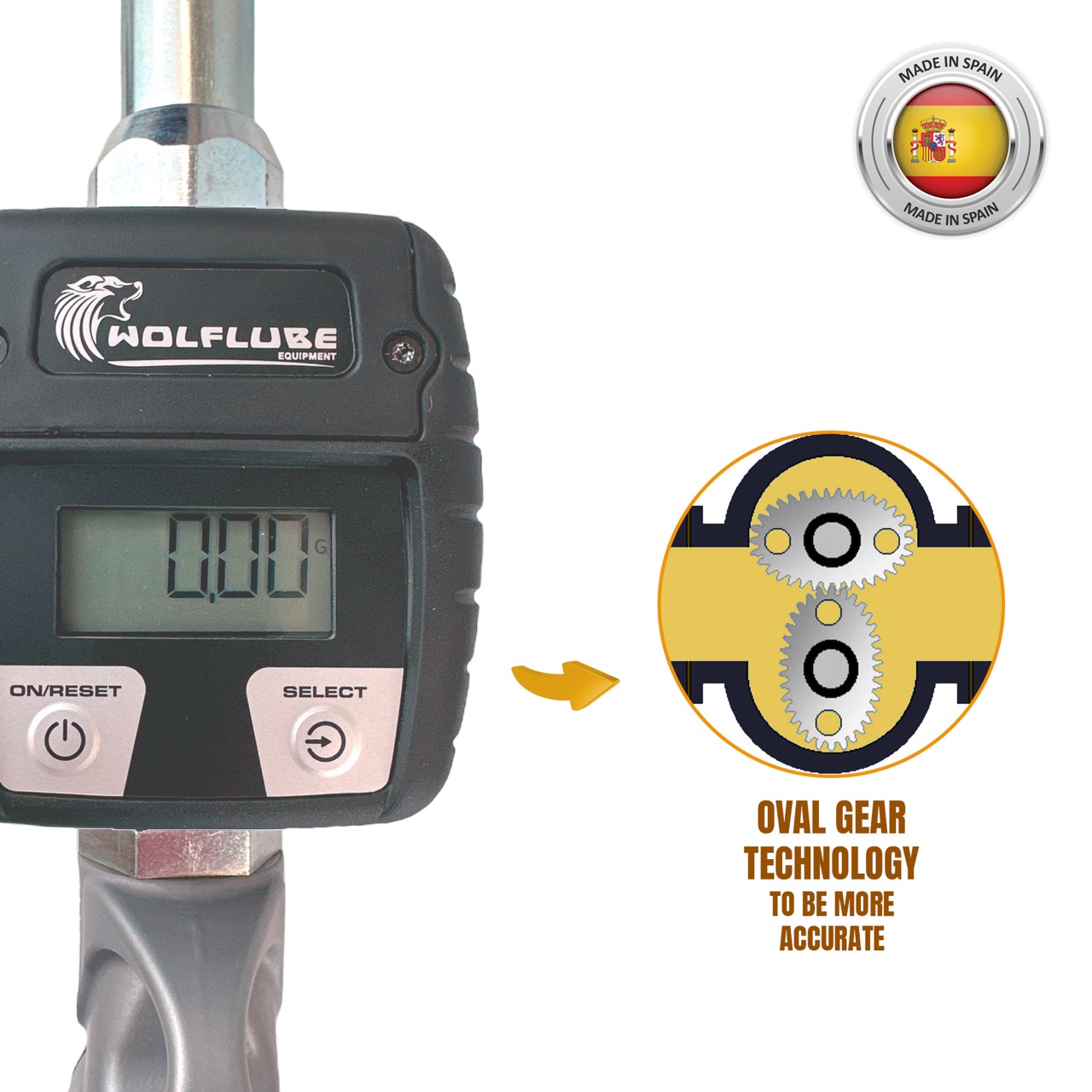 Wolflube Metered Oil Control Handle - High Flow 3/4in Oil Nozzle with Rigid Spout up to 18 gpm - Image 3