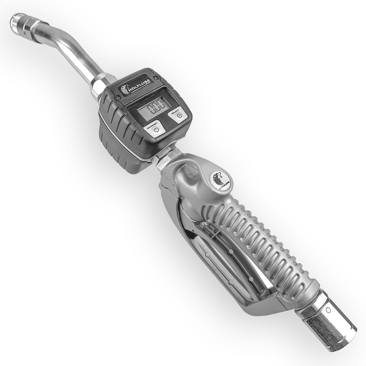 Wolflube Metered Oil Control Handle - High Flow 3/4in Oil Nozzle with Rigid Spout up to 18 gpm
